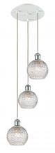 Innovations Lighting 113B-3P-WPC-G122C-6CL - Athens - 3 Light - 12 inch - White Polished Chrome - Cord Hung - Multi Pendant