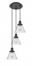 Innovations Lighting 113F-3P-BK-G44 - Cone - 3 Light - 14 inch - Matte Black - Cord hung - Multi Pendant