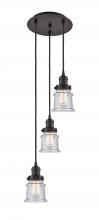 Innovations Lighting 113F-3P-OB-G184S - Canton - 3 Light - 12 inch - Oil Rubbed Bronze - Cord hung - Multi Pendant