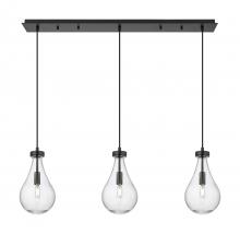 Innovations Lighting 123-451-1P-BK-G451-7CL - Owego - 3 Light - 37 inch - Matte Black - Linear Pendant