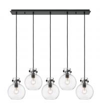 Innovations Lighting 125-410-1PS-BK-G410-8CL - Newton Sphere - 5 Light - 40 inch - Matte Black - Linear Pendant