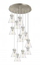 Innovations Lighting 126-410-1PS-SN-G411-8SDY - Newton Cone - 12 Light - 27 inch - Brushed Satin Nickel - Multi Pendant