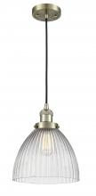 Innovations Lighting 201C-AB-G222 - Seneca Falls - 1 Light - 10 inch - Antique Brass - Cord hung - Mini Pendant