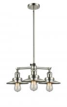 Innovations Lighting 207-PN-M1-PN - Railroad - 3 Light - 19 inch - Polished Nickel - Stem Hung - Chandelier