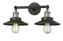 Innovations Lighting 208-BAB-M6 - Railroad - 2 Light - 18 inch - Black Antique Brass - Bath Vanity Light