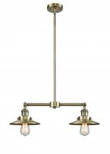 Innovations Lighting 209-AB-M4AB - Railroad - 2 Light - 21 inch - Antique Brass - Stem Hung - Island Light