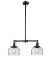 Innovations Lighting 209-BK-G74 - Bell - 2 Light - 21 inch - Matte Black - Stem Hung - Island Light