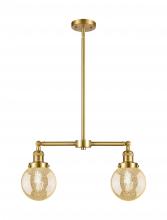 Innovations Lighting 209-SG-G208-6 - Beacon - 2 Light - 23 inch - Satin Gold - Stem Hung - Island Light