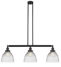 Innovations Lighting 213-BK-G222 - Seneca Falls - 3 Light - 39 inch - Matte Black - Stem Hung - Island Light