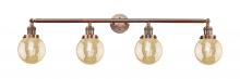 Innovations Lighting 215-AC-G208-6 - Beacon - 4 Light - 42 inch - Antique Copper - Bath Vanity Light