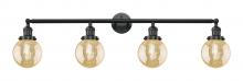 Innovations Lighting 215-BK-G208-6 - Beacon - 4 Light - 42 inch - Matte Black - Bath Vanity Light