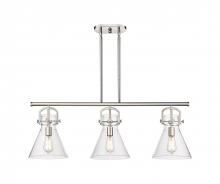 Innovations Lighting 410-3I-PN-G411-10CL - Newton Cone - 3 Light - 42 inch - Polished Nickel - Island Light