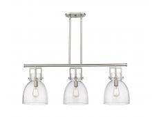 Innovations Lighting 411-3I-SN-G412-10SDY - Newton Bell - 3 Light - 42 inch - Satin Nickel - Island Light