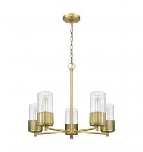 Innovations Lighting 428-5CR-BB-G428-7SDY - Bolivar - 5 Light - 25 inch - Brushed Brass - Chain Hung - Chandelier