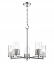 Innovations Lighting 428-5CR-PN-G428-7CL - Bolivar - 5 Light - 25 inch - Polished Nickel - Chain Hung - Chandelier