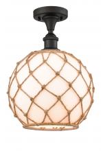 Innovations Lighting 516-1C-OB-G121-10RB - Farmhouse Rope - 1 Light - 10 inch - Oil Rubbed Bronze - Semi-Flush Mount