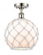 Innovations Lighting 516-1C-PN-G121-10RW - Farmhouse Rope - 1 Light - 10 inch - Polished Nickel - Semi-Flush Mount