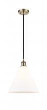 Innovations Lighting 516-1P-AB-GBC-121 - Berkshire - 1 Light - 12 inch - Antique Brass - Cord hung - Mini Pendant