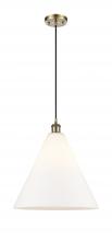 Innovations Lighting 516-1P-AB-GBC-161 - Berkshire - 1 Light - 16 inch - Antique Brass - Cord hung - Pendant