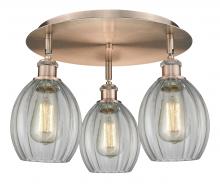 Innovations Lighting 516-3C-AC-G82 - Eaton - 3 Light - 17 inch - Antique Copper - Flush Mount