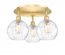 Innovations Lighting 516-3C-SG-G1215-8 - Athens Water Glass - 3 Light - 20 inch - Satin Gold - Flush Mount