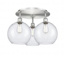 Innovations Lighting 516-3C-SN-G124-10 - Athens - 3 Light - 22 inch - Satin Nickel - Flush Mount