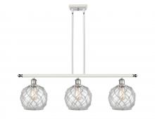 Innovations Lighting 516-3I-WPC-G122-8RW - Farmhouse Rope - 3 Light - 36 inch - White Polished Chrome - Cord hung - Island Light