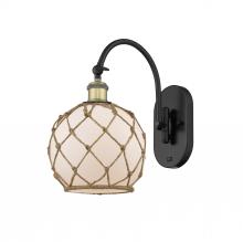 Innovations Lighting 518-1W-BAB-G121-8RB - Farmhouse Rope - 1 Light - 8 inch - Black Antique Brass - Sconce