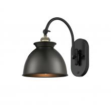 Innovations Lighting 518-1W-BAB-M14-BK - Adirondack - 1 Light - 8 inch - Black Antique Brass - Sconce