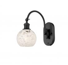 Innovations Lighting 518-1W-BK-G1216-6WM - White Mouchette - 1 Light - 6 inch - Matte Black - Sconce