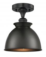 Innovations Lighting 616-1F-BK-M14-BK - Adirondack - 1 Light - 8 inch - Matte Black - Semi-Flush Mount