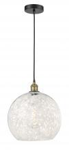 Innovations Lighting 616-1P-BAB-G1216-14WM - White Mouchette - 1 Light - 14 inch - Black Antique Brass - Cord Hung - Pendant