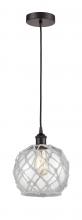 Innovations Lighting 616-1P-OB-G122-8RW - Farmhouse Rope - 1 Light - 8 inch - Oil Rubbed Bronze - Cord hung - Mini Pendant