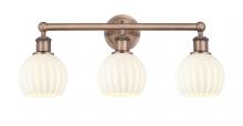 Innovations Lighting 616-3W-AC-G1217-6WV - White Venetian - 3 Light - 24 inch - Antique Copper - Bath Vanity Light