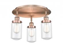 Innovations Lighting 916-3C-AC-G312 - Dover - 3 Light - 16 inch - Antique Copper - Flush Mount