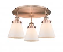 Innovations Lighting 916-3C-AC-G61 - Cone - 3 Light - 18 inch - Antique Copper - Flush Mount