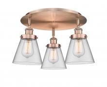 Innovations Lighting 916-3C-AC-G62 - Cone - 3 Light - 18 inch - Antique Copper - Flush Mount