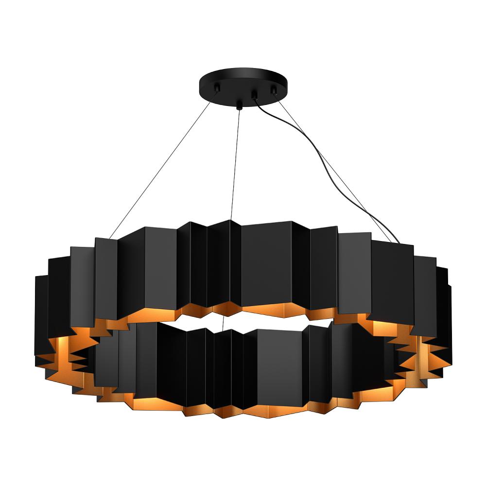 Akira 40-in Black/Gold 12 Lights Chandeliers