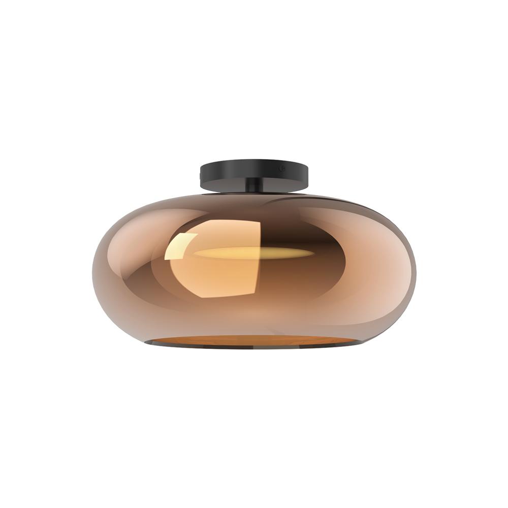 Trinity 14-in Black/Copper LED Semi Flush Mount