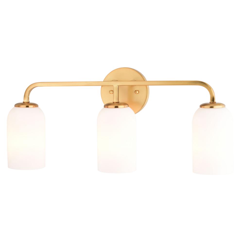 Shelby 23-in. W 3 Light Vanity Natural Brass