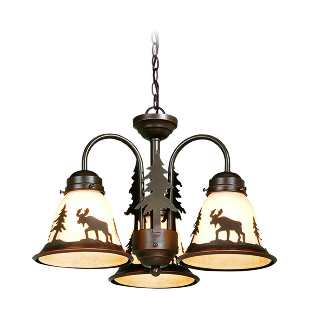 Yellowstone 3L LED Moose Fan Kit or Chandelier (Dual Mount) Burnished Bronze