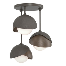 Hubbardton Forge 121374-SKT-07-05-GG0711 - Brooklyn 3-Light Double Shade Semi-Flush