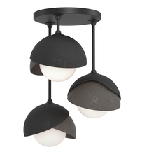 Hubbardton Forge 121374-SKT-10-07-GG0711 - Brooklyn 3-Light Double Shade Semi-Flush