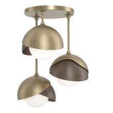 Hubbardton Forge 121374-SKT-84-05-GG0711 - Brooklyn 3-Light Double Shade Semi-Flush