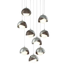 Hubbardton Forge 131105-SKT-LONG-82-05-GG0711 - Brooklyn 9-Light Double Shade Pendant