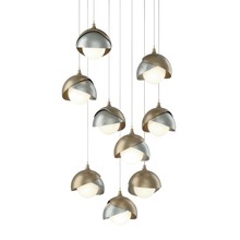 Hubbardton Forge 131105-SKT-LONG-84-82-GG0711 - Brooklyn 9-Light Double Shade Pendant