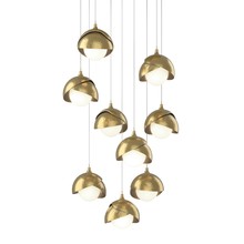 Hubbardton Forge 131105-SKT-LONG-86-86-GG0711 - Brooklyn 9-Light Double Shade Pendant