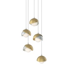 Hubbardton Forge 131125-SKT-LONG-82-86-GG0711 - Brooklyn 5-Light Double Shade Pendant