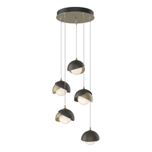 Hubbardton Forge 131125-SKT-STND-84-14-GG0711 - Brooklyn 5-Light Double Shade Pendant