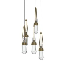 Hubbardton Forge 131127-SKT-LONG-84-ZM0434 - Link 5-Light Clear Glass Pendant